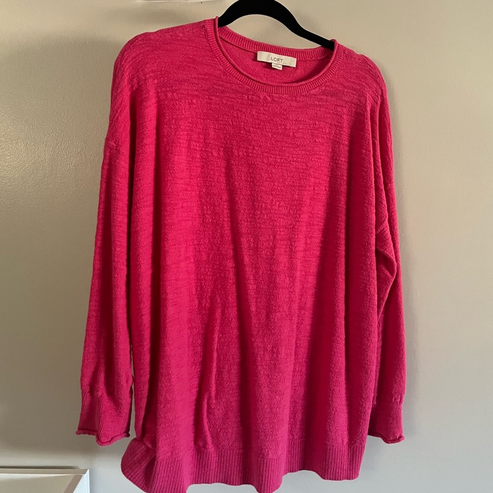 Loft maternity textured sweater pink, xl